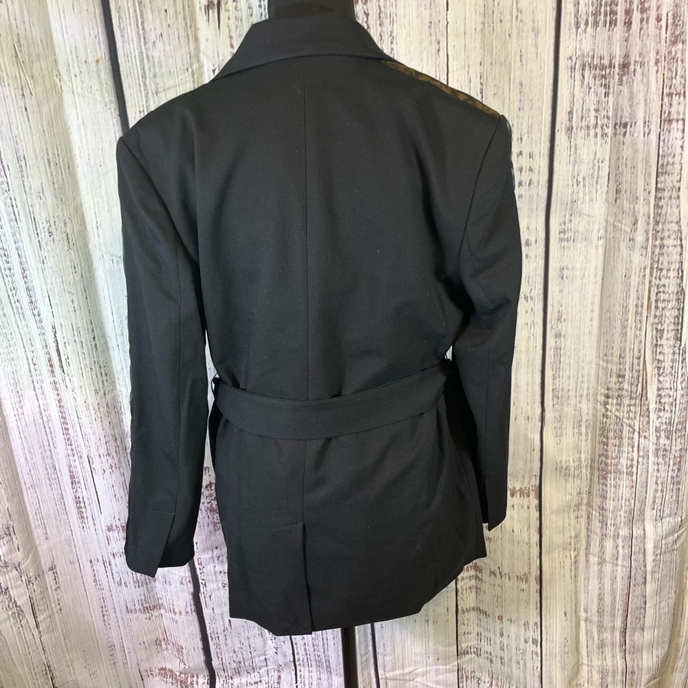 NWT Future Collective Kahlana Barfield Brown Target Tie-Front Blazer Black - Picture 4 of 4